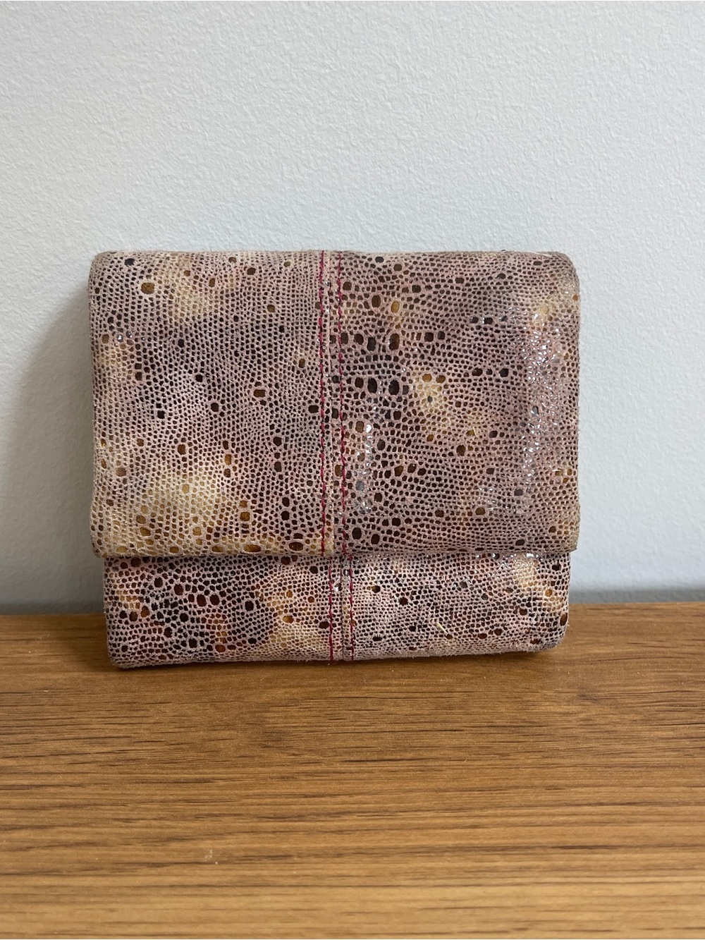 HOBO brand Keen mini trifold wallet in Autumn Sky